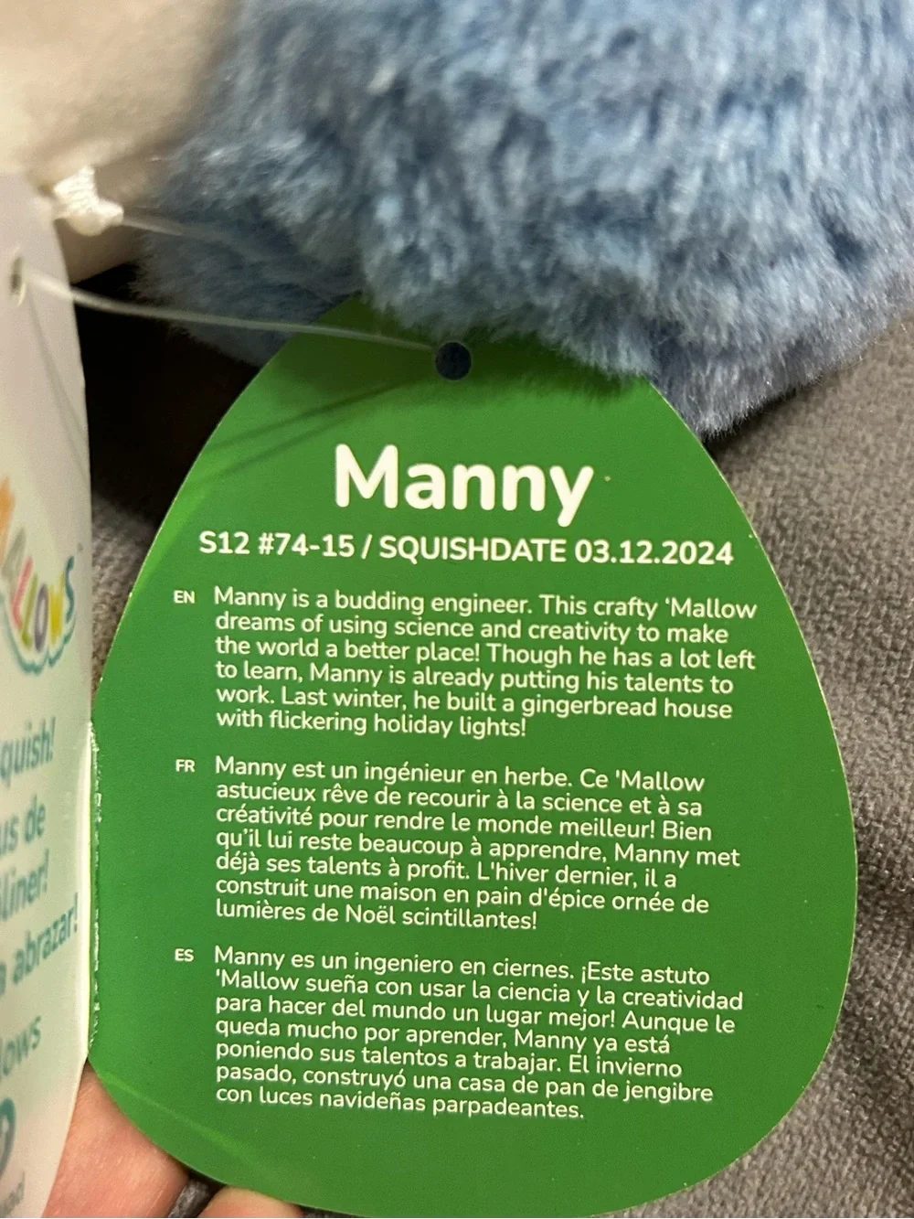 Squishmallows Manny Christmas snowman 12” NEW 2024